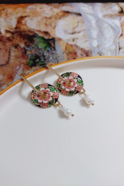 SEVİLLE AKSESUAR Mor Özel Seri Çiçek Işlemeli Etnik Küpe