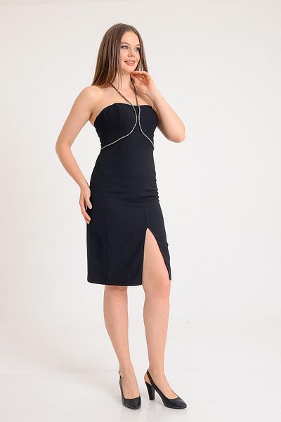 SpringStore Rochie de seara scurta fara bretele