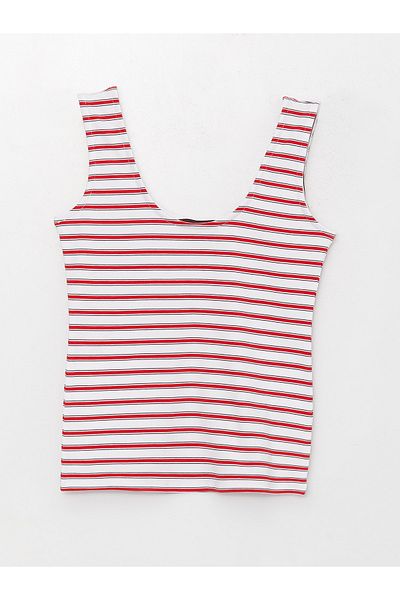 LC Waikiki Gestreiftes Tanktop für Damen mit U-Kragen