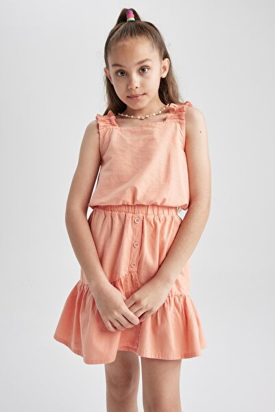 DeFacto Girl's Sleeveless Blouse Skirt 2-piece Set A2877a823sm