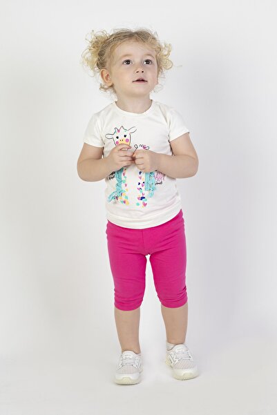 Harika KIDS Baby Girl Capris Short Sleeve Giraffe Print Summer Basic Bottom-T...