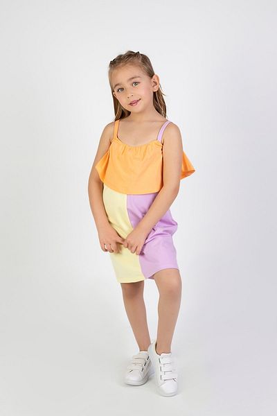 Harika KIDS Rochie pentru fete, multicoloră, deasupra genunchiului, din bumbac, plajă-piscină-mare