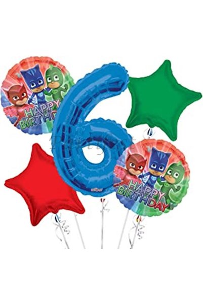 Parti Station Pjmasks 6 Year Old Balloon Set Pijamaskeliler Foil Balloon Set ...