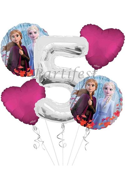 Parti Station Frozen 5 Year Old Balloon Set Elsa Balloon Foil Balloon Set Concept Frozen Birthday Set Age Balloon