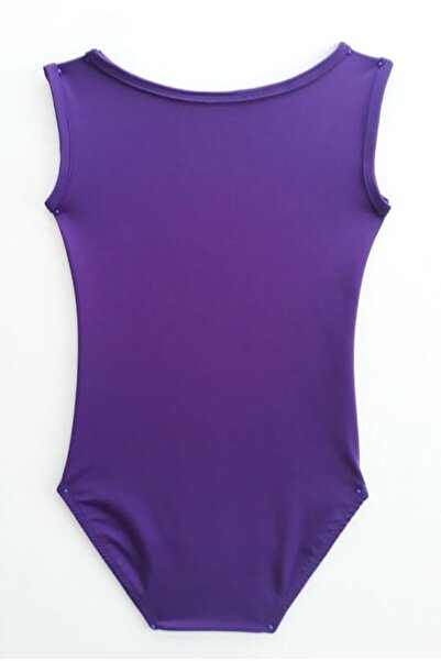 LULLY KİDS Lully Kıds Kız Çocuk Mor Kayık Yaka Jimnastik Bale Mayosu