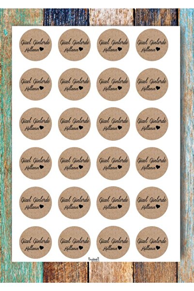 t tuğset etiket Kraft Sticker Etiket 4 Cm 48 Adet Güzel Günlerde Kullanın Etiket-t495