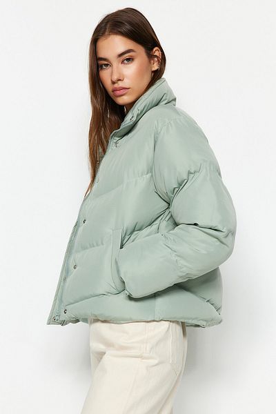 Trendyol Collection Mint Regular - Palton gonflabil hidrofug TWOAW24MO00048