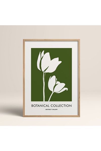 HOMEPACK Рамкирана картина от естествено дърво, рамкиран плакат, артистична модерна декорация за стена (FLOWER267-WOOD-50X70)