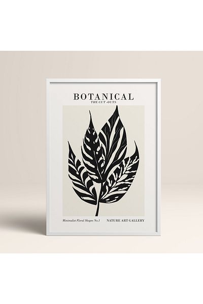 HOMEPACK Tablou cu rame din lemn alb Poster cu rame Decor artistic modern de perete (FLOWER269-WHITE-30X40)