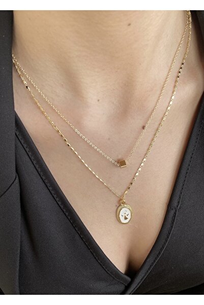 takıtarzım قلادة نسائية ذهبية مكونة من قطعتين