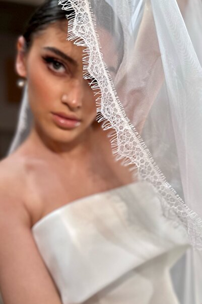 Mediha Cambaz Mika Fransız Dantel Uzun Rahibe Duvak