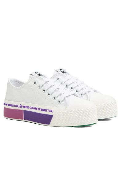Benetton ® |   Bn-30934 - White Lilac - Γυναικεία Αθλητικά Παπούτσια