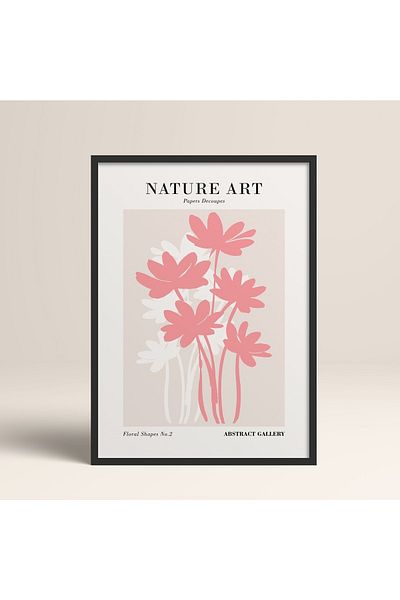 HOMEPACK Tablou cu rame din lemn negru Poster cu rame Decor artistic modern de perete (FLOWER276-BLACK-30X40)