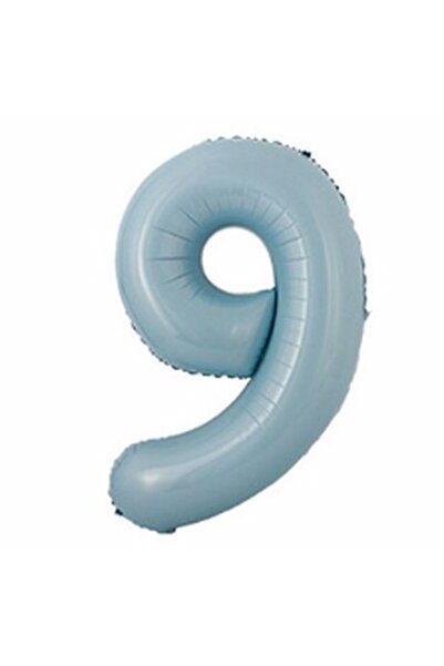 Parti Station بالون رقم فويل بيبي بلو أزرق لعمر 9 سنوات، بالون رقم 76 سم، بال...