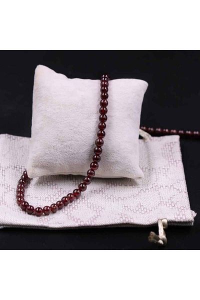 MYTAKIAĞACIMFH Lal Garnet Stone Necklace Natural Stone String 6 mm