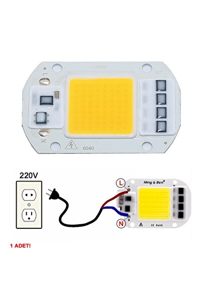Genel Markalar Ac 220v 50w Power Led Gün Işığı Sarı Renk Projektör Lamba Aydı...