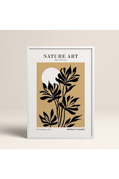 HOMEPACK Tablou cu rame din lemn alb Poster cu rame Decor artistic modern de perete (FLOWER280-WHITE-30X40)