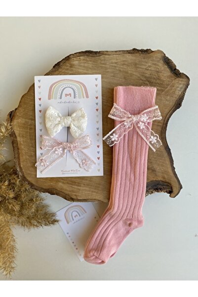 Miniminiksdesing طقم جوارب وإبزيم مع إكسسوارات دانتيل