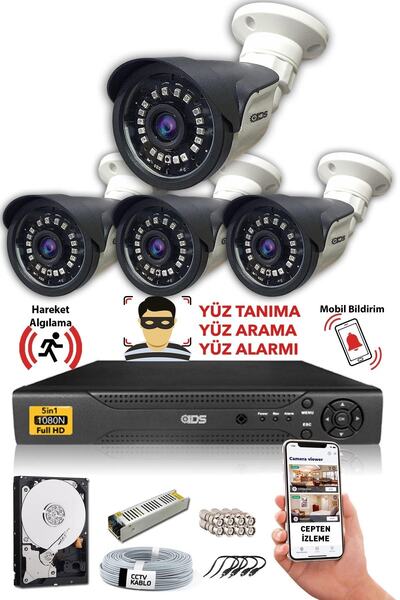 IDS 5mp Sony Lensli 4 Kameralı Fullhd Gece Görüşlü - Cepten Izle - Güvenlik K...