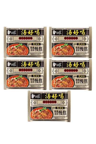 BAIXIANG Acılı Dana Çorba Aromalı Hazır Erişte ( Spicy Beef Soup Flavor Insta...