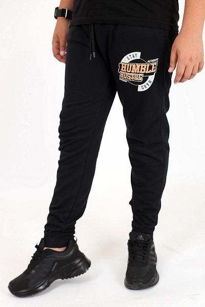 Çiggo Kids Pantaloni de trening casual Humble Hustle, cu imprimeu iluminator