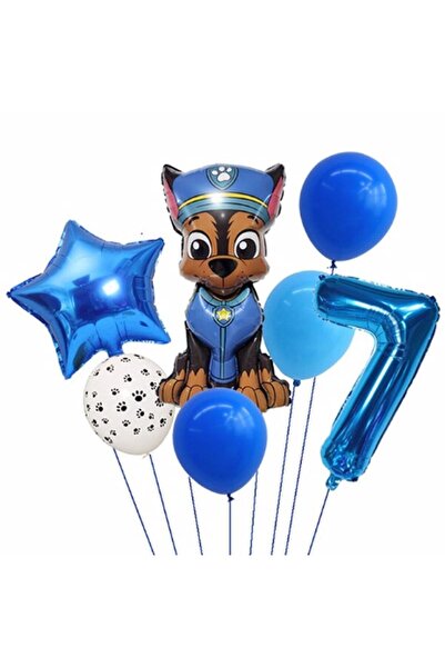Parti Station Paw Petrol Pav Petrol Polis Köpek Chase 7 Yaş Balon Konsept Doğ...