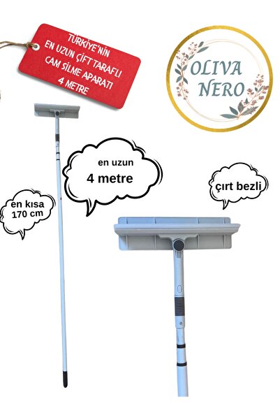 Oliva Nero Türkiyenin En Uzun Teleskopik Çekçekli Pencere Temizleyicisi ( 4 M...