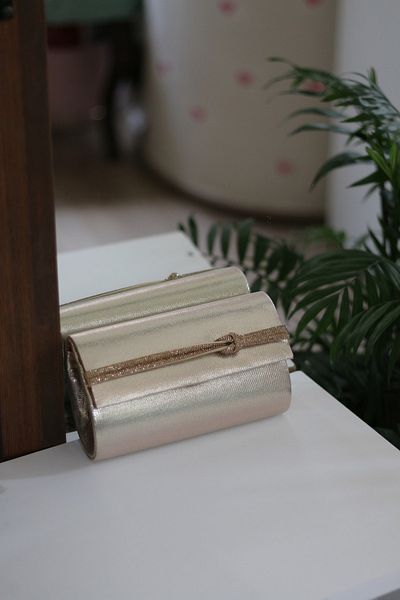 Moom Bag Γυναικεία τσάντα με αλυσίδα βραδινού φορέματος με λεπτομέρειες από χρυσή πέτρα