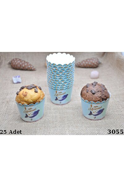 madamelis Muffin Kek Kapsülü, Karton Kek Kapsülü, Kek Kalıbı (Deniz Kızı)