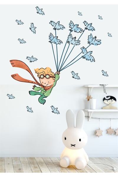 Think And Print Uçan Küçük Prens Ve Kuşları Çocuk Odası Duvar Sticker Seti
