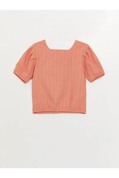 LC Waikiki LCW Kids Square Neck Linen Blend Girl's Blouse