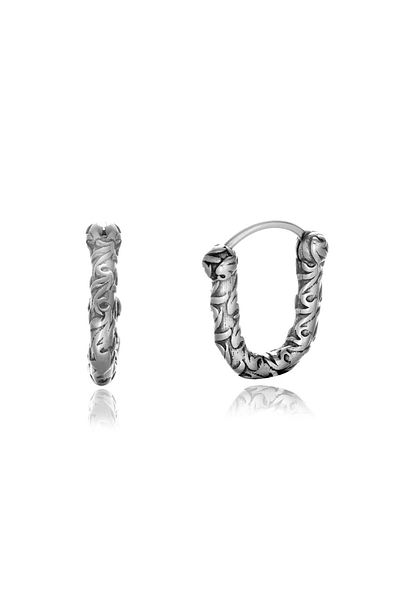 Viking Boutique Patterned Drop Model Vintage Snap-On 316L Steel Men's Earrings