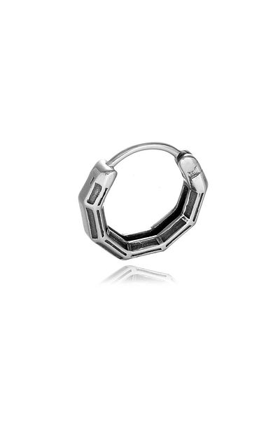 Viking Classic Octagon Striped Octagonal Ring Model Interlocking 316L Steel Men's Earrings
