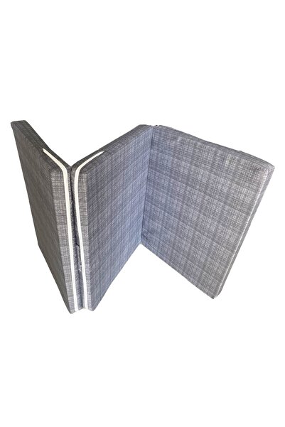 Vip Home Concept Katlanır Kamp Yatağı Çadır Yatağı Sünger Yatak Fermuarlı 70x180 Cm 6 Cm Gri