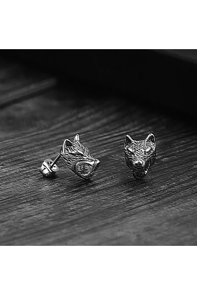 Viking Odin Fenrir Scandinavian Wolf Nail Model Nordic 316L Steel Unisex Earrings