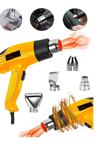 MOONSHOP Profesyonel 2000 Watt Darbeye Dayanıklı Kademeli Sıcak Hava Tabancas...