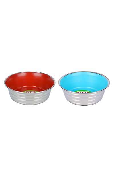 Flip 16 OzKe-3203s Striped Steel Food Bowl 0.47 L