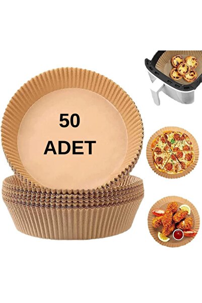 sengenegel 50 Adet Airfryer Pişirme Kağıdı Yuvarlak Tabak Model Yağlı Kağıt