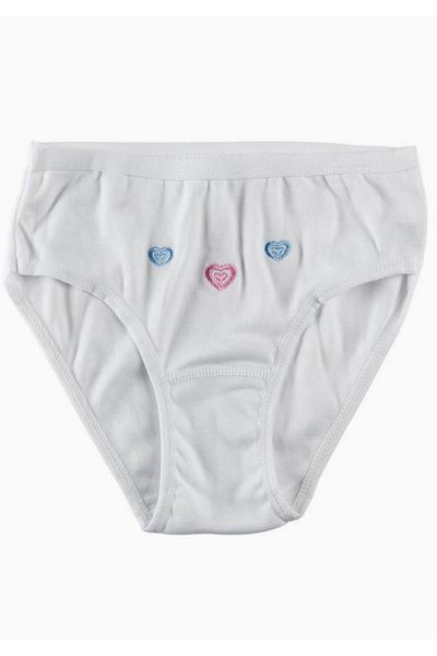 Tutku Girl's White 100% Cotton Panties New Season (Economical Pack of 4)