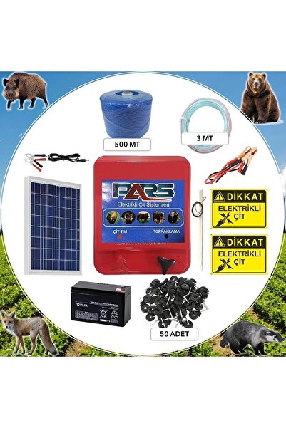 Pars Endüstri Pars Domuz Kovucu Elektrikli Çit Koruma Seti 500mt - Sensörlü