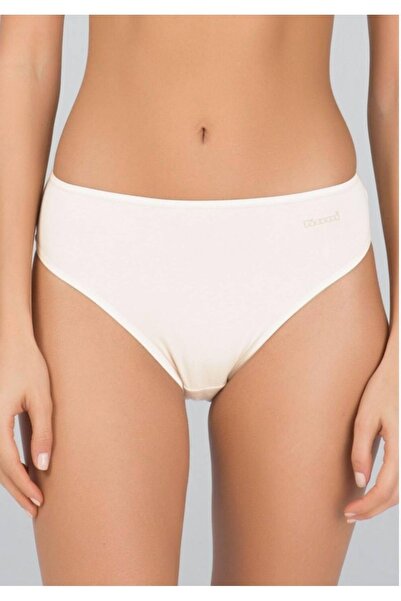 Kom Chiloți de bază din bumbac pieptănat, alb, 2 piese, pentru femei, sezon nou