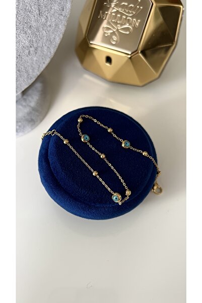 SU PERİSİ TAKI BİJUTERİ الصلب الذهب الأزرق عين الشر الخرز خلخال