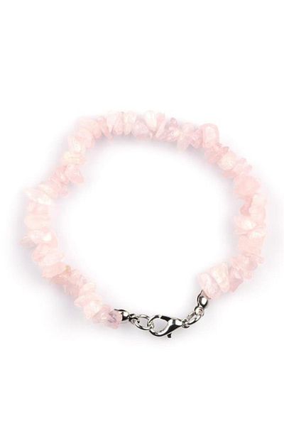 Ecelike Pink Quartz Natural Stone Cracked Stone Bracelet
