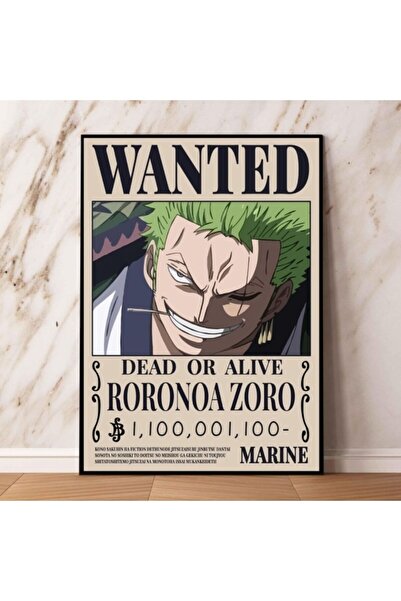 Çılgıntrend Anime One Piece Roronoa Zoro Aranıyor Wanted Poster-Çerçevesiz