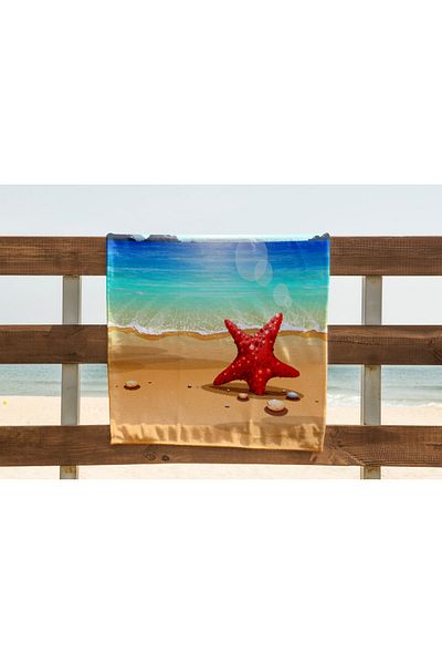 yok yok evim eve dair her şey Starfish Digital Printed Beach Towel| High Quality| 70x150