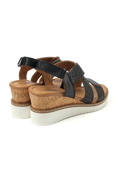 John May Women's Sandals Leather MAR-23Y-111-4052 John May BLACK