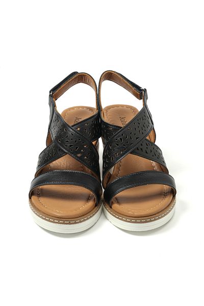 John May Women's Sandals Leather MAR-23Y-111-4052 John May BLACK