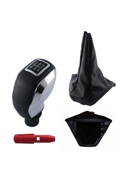 ZETOTO - Fiat Doblo 1-2 Case Sports Gear Shift Knob with Shiny Cover Detail and Gaiter Set 2001-2009