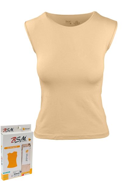 BSM Women's Nude Modal Cotton Bottoming Sleeve Tank Top