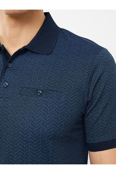 LC Waikiki Patterned Polo Neck Men's T-Shirt - Short Sleeve